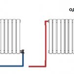 Diagonal diagram for connecting heating radiators with a two-pipe and one-pipe system