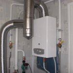 Gas water heater in the house