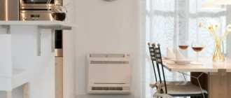 Convector heater in a residential area, powered by gas