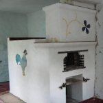 Plastered and whitewashed Russian stove