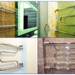 Coil heated towel rails in bathrooms.