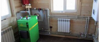 Example of placement of heating equipment