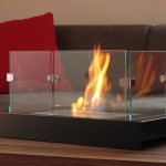 Homemade bio-fireplace of simple form