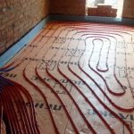 Layed pipes of the heating system in the floor